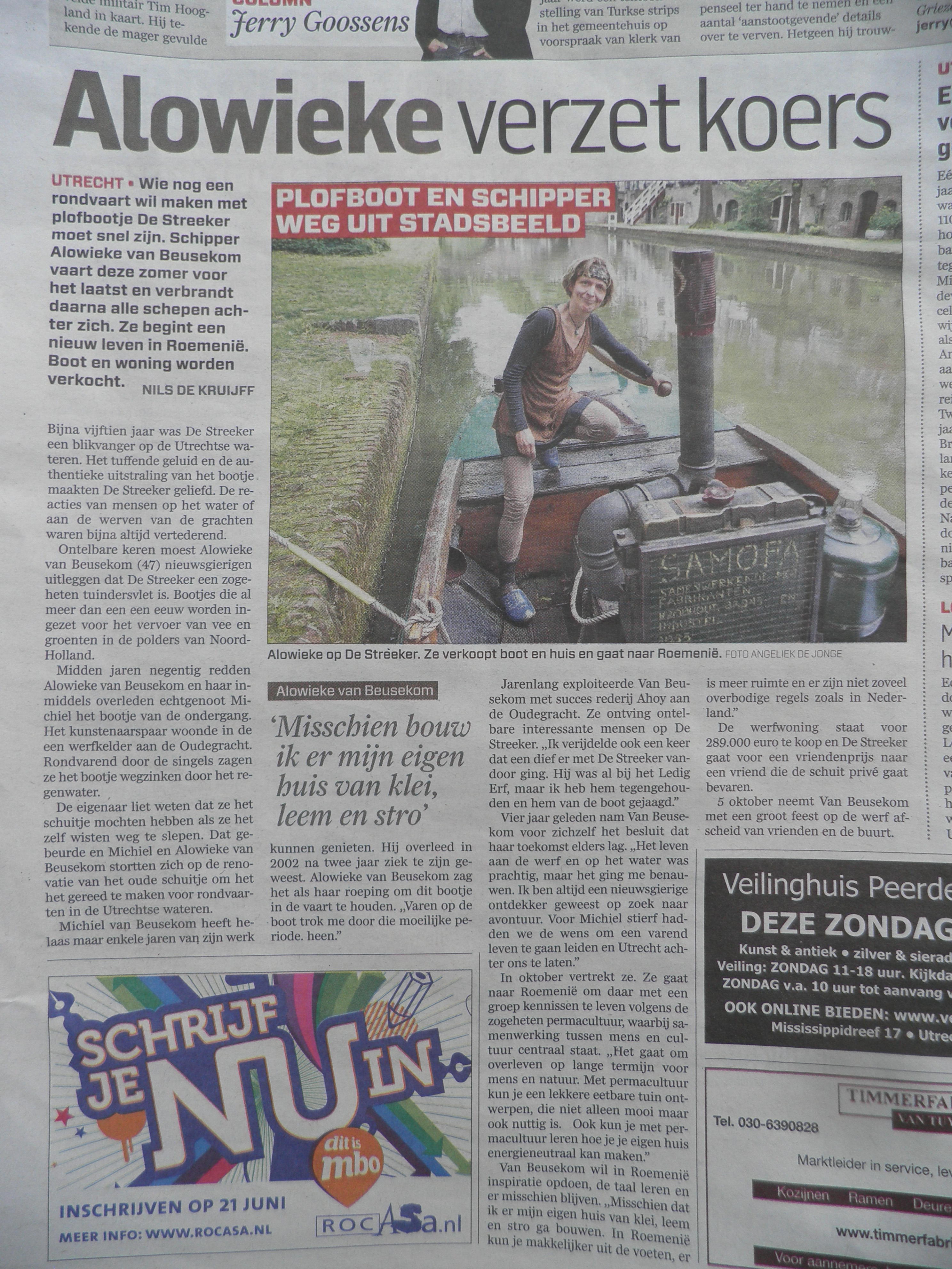 Alowieke verzet koers. Kranten artikel waarin heel kort een impressie is gegeven van wat er nu gebeurt.