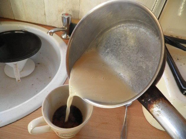 Vlak voor wij de koffie drinken....